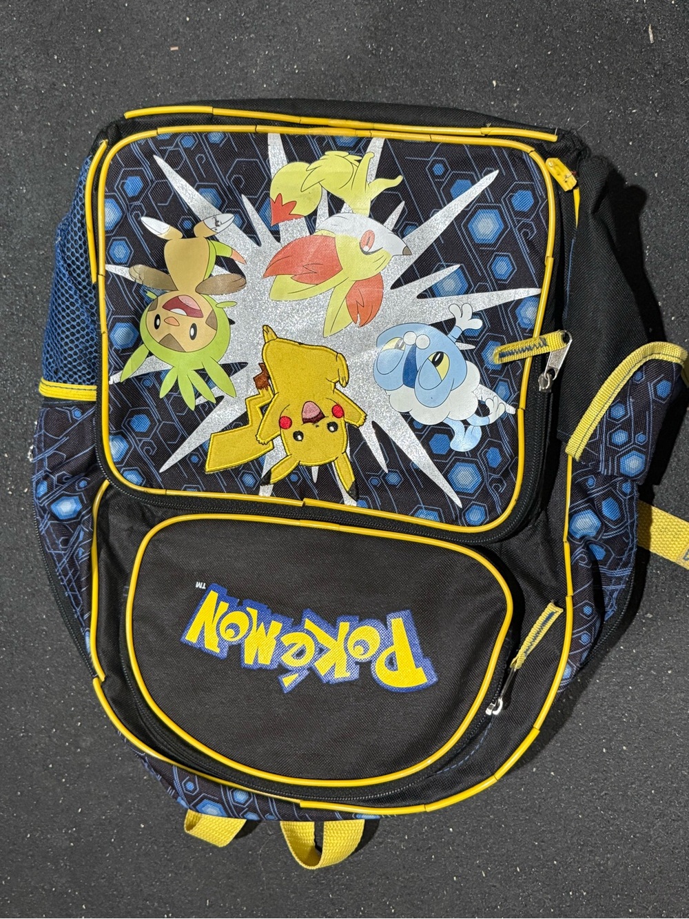 Pokemon Kids Backpack with Yellow and Blue Accents